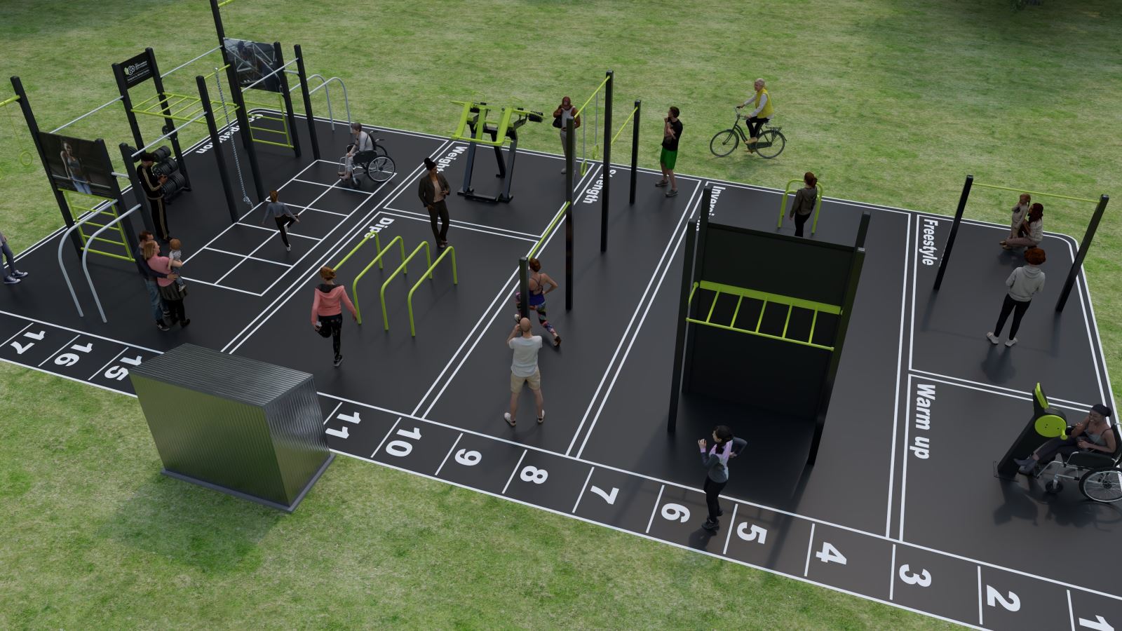 Outdoor fitness park at Burgees Park